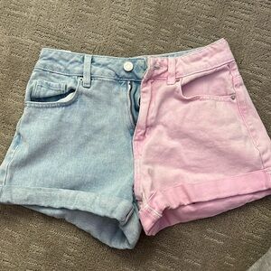 half and half pink/ blue jeans for pacsun